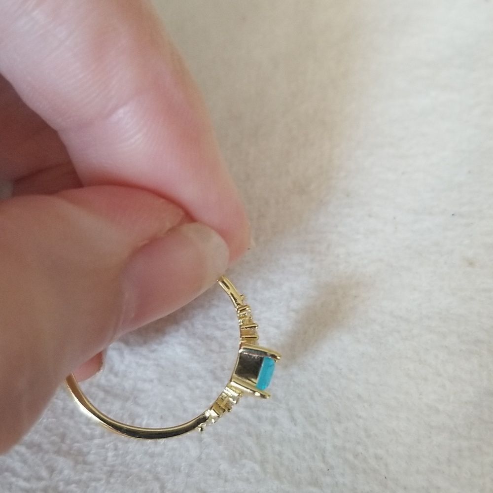Rectangular size 8 ring ocean blue - Picture 4 of 10